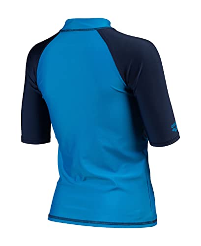 Arena Kids' Graphic UV Protection Short-Sleeve Shirt Turquoise-Navy