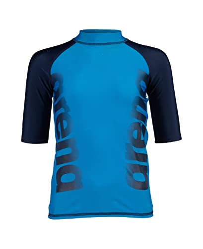 Arena Kids' Graphic UV Protection Short-Sleeve Shirt Turquoise-Navy