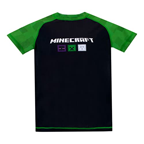 Minecraft Boys Creeper Swim Set Two Piece Swimwear for Kids 7-8 Years Green