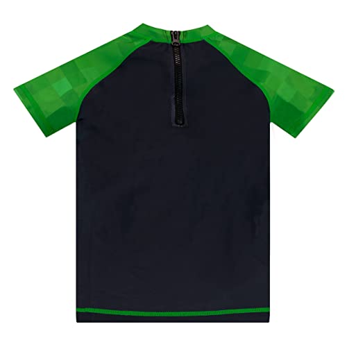 Minecraft Boys Creeper Swim Set Two Piece Swimwear for Kids 7-8 Years Green