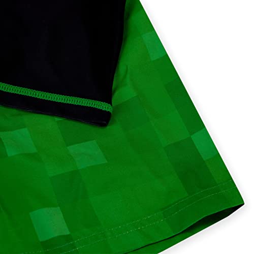 Minecraft Boys Creeper Swim Set Two Piece Swimwear for Kids 7-8 Years Green