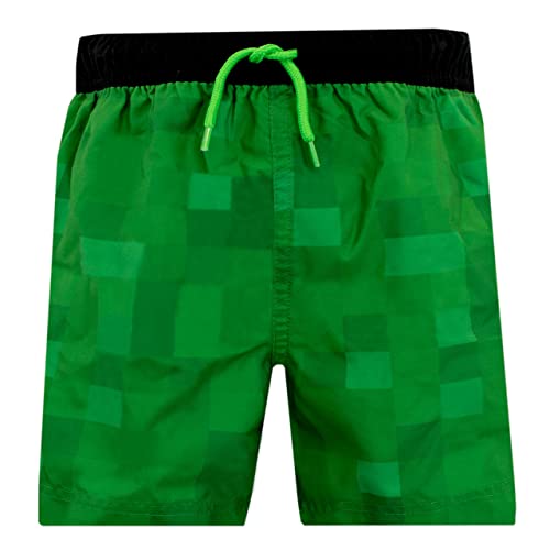 Minecraft Boys Creeper Swim Set Two Piece Swimwear for Kids 7-8 Years Green