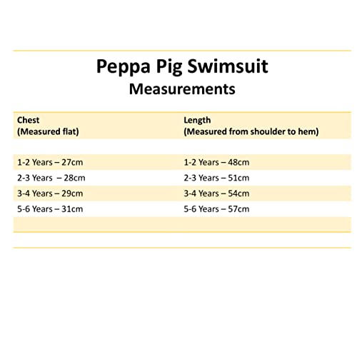 Girls Peppa Pig Swimsuit Swimming Suit Costume (Peppa Pig, 2-3 Years)