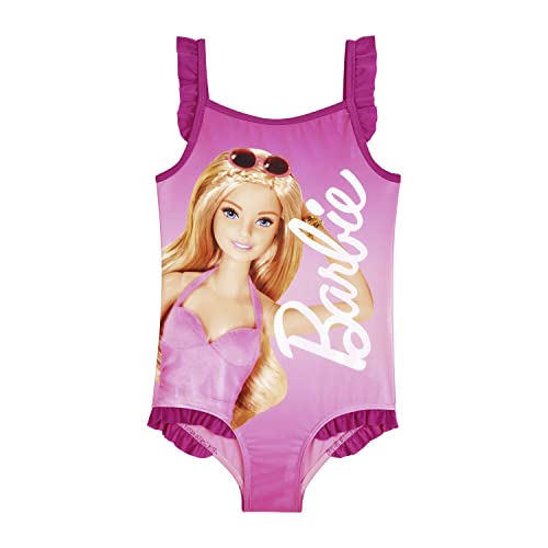 Barbie Girls Swimsuit, One Piece Swimming Costume, Ages 3 to 10 Years Old (as8, Age, 8_Years, 9_Years, Regular) Pink