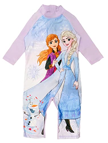 Disney Girls Frozen Sun Suit (Lilac, 5-6 Years)