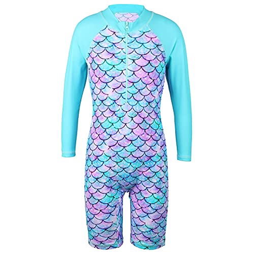 HUAANIUE Girls UPF 50+ UV One Piece Swimwear Kids Bodysuit Beachwear with Ziper Surfing Pink Swimming Children Bathing Costume 4-11 Years