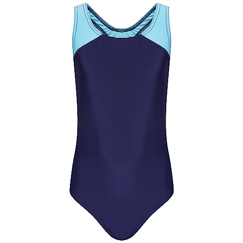 Sam Caan® Girl’s Swimsuit Muscleback One Piece Chlorine Resistant Navy/Turquoise
