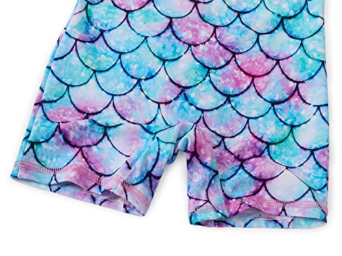 AmzBarley Girls Swimming Costume Kids One Piece Swimsuit Mermaid Swimwear Zipper Bathing Suit UV Protection Long Sleeve Surfing Swimming Pink Age 7-8 Years Size 130