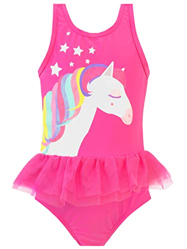 Harry Bear Girls Rainbow Pony Swimsuit Pink Age 4 to 5 Years