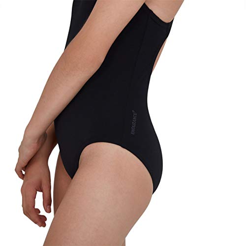 Speedo Girl's ECO Endurance+ Medallist Swimsuit, Comfortable, Stylish Design, Extra Flexibility, Black, 13-14 Years