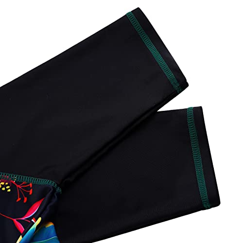 HUAANIUE Long Swimsuit Girls Swimming 1pcs Swimwear UPF 50+ UV Sunsuit with Zipper 4-12Y Summer Swimming Sportswear