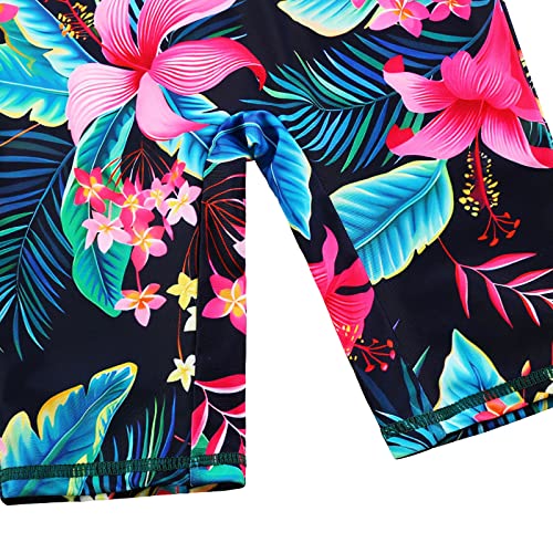 HUAANIUE Long Swimsuit Girls Swimming 1pcs Swimwear UPF 50+ UV Sunsuit with Zipper 4-12Y Summer Swimming Sportswear