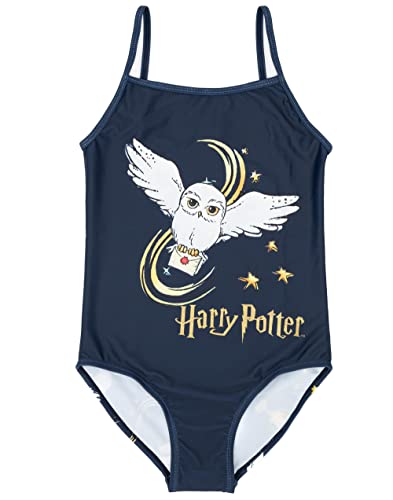 Harry Potter Swimsuits for Girls | Burgundy Hogwarts Crest OR Navy Hedwig Options | Magical One Piece Swimming Costume Swimwear 7-8 Years