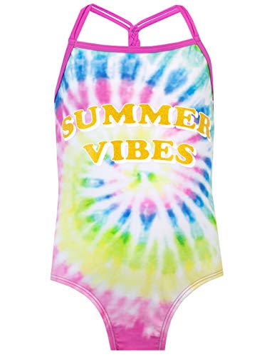 Harry Bear Girls Swimsuit Tie-Dye Multicoloured 9-10 Years