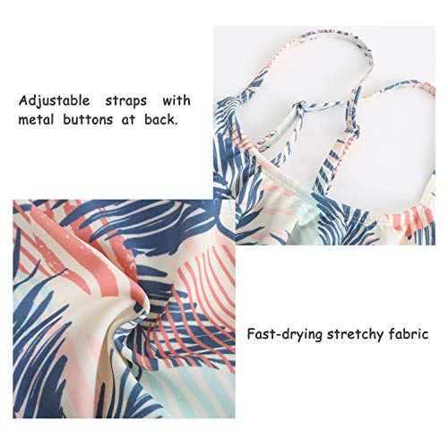 Girls Swimming Costume Kids Girl Two Piece Swimsuit Hawaiian Ruffle Swimwear Girls Bikini 13-14 Years