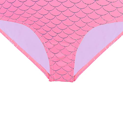 Girls Swimsuit One Piece Swimwear Mermaid Swimming Costume Junior Kids Bathing Suit Pink Fade UV Protection Summer 9 Years, Pink, 9T