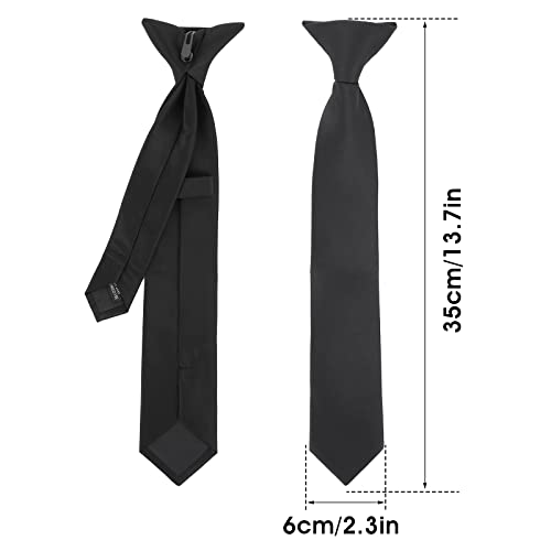 Yolev 14 Inch Boy's Clip-on Ties Solid Color Clip-on Ties Pre-tied Neckt Adjustable Neck Strap Tie for Wedding Graduation
