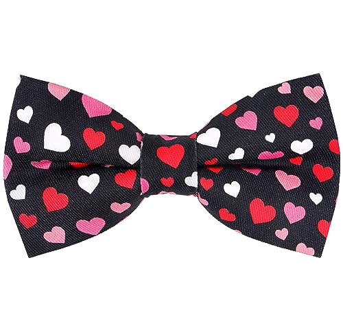 OCIA Cotton Cute Pattern Pre-tied Bow Tie Adjustable Bowties for Adult & Children (Hearts)