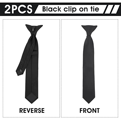 Yolev 14 Inch Boy's Clip-on Ties Solid Color Clip-on Ties Pre-tied Neckt Adjustable Neck Strap Tie for Wedding Graduation