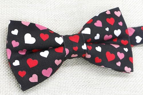 OCIA Cotton Cute Pattern Pre-tied Bow Tie Adjustable Bowties for Adult & Children (Hearts)