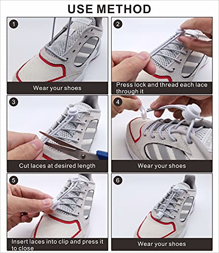 YIKEDA No Tie Elastic Laces 120CM Elastic Shoe Laces No Tie Elastic Shoelace Lock System Suitable for Kids Adults Elderly Disabled (Navy Blue)