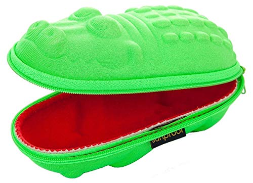 Sunproof Sunglasses case red mouthed Green Crocodile