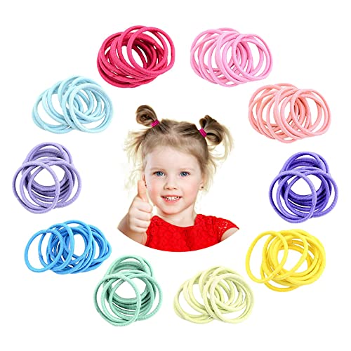 Qufiiry Hair Bands, 200 Pcs Small Hair Bands, Baby Hair Bands, Multicolor Hair Bands for Girls, Elastic Hairbands Ponytail Holders Hair Tie, Suitable for Children, Girls
