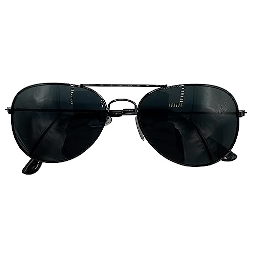 Mustavo Childrens Black Sunglasses Kids Childs Boys Girls Black Lense Lightweight Frame UV400 Retro Classic Pilot Style