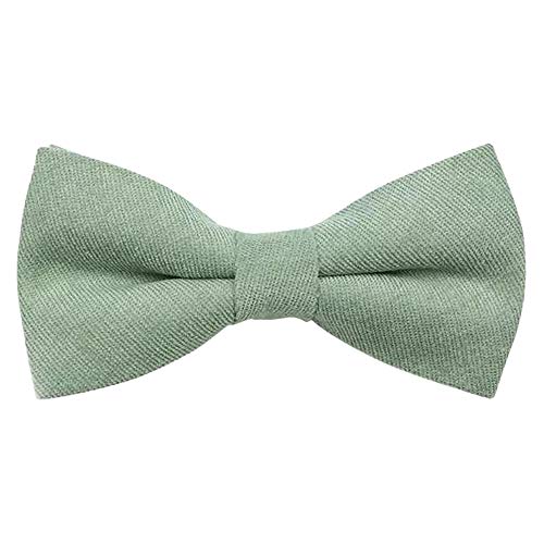 Children's Kids Boys Luxury Cotton Blend Elasticated Bow Tie (Sage Green)