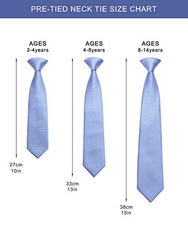 HISDERN Boys' Pre-tied Necktie Parent-child Tie Tie for Kids School Boy Pocket Square Set…