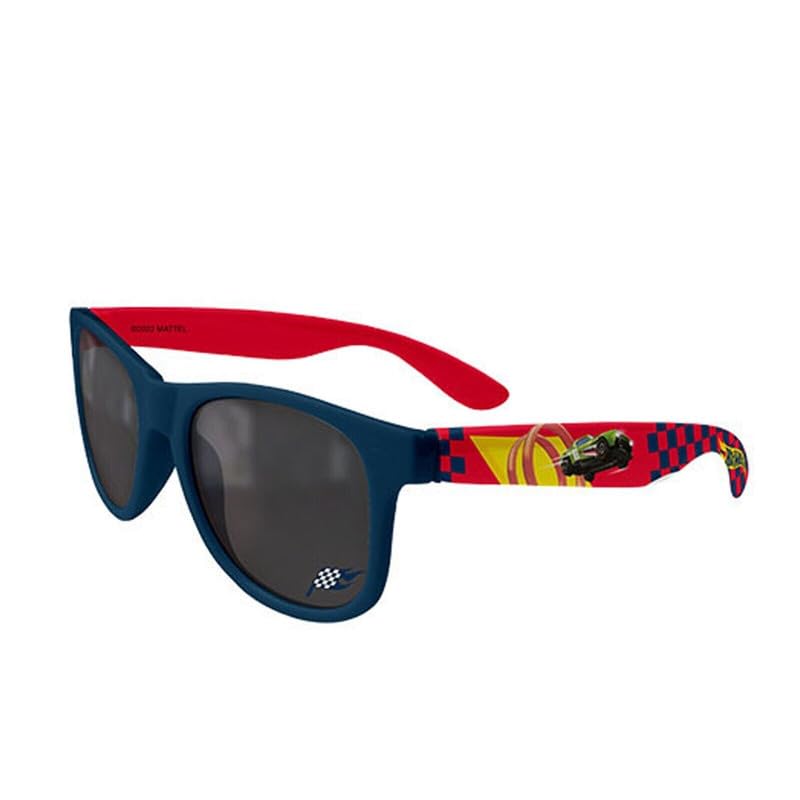 Hot WheeIs Kids Sunglasses, 13cm Plastic Dark Blue Frames, UV400 Protection Glasses, Lightweight Sports Sunglasses, Summer Accessories Gift for Unisex Kids 3+Years