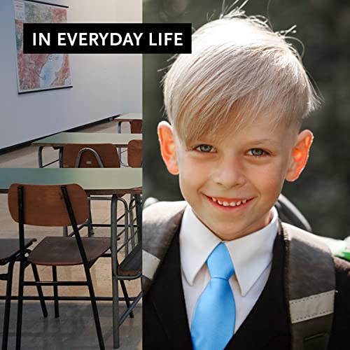 DonDon Children Tie with Elastic Band Silk Look One Size Fits All Light Blue