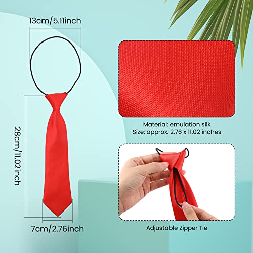 Greoer 2 Pieces Kids Red Tie, Children Tie Boys Red Tie Adjustable School Ties, Elastic Tie For Boys Girls Wedding School Uniform