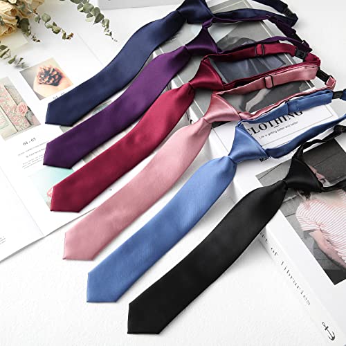 Kajeer Kids Boys Ties Neckties Adjustable - Pre-tied Toddler Tie Solid Color Buckle Ties for Boys Girls