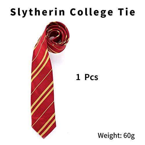 School Tie,Harry Potter Red Striped Neckties,Wizard World Uniform Student Party Cosplay for Costume Necktie for Halloween,Gryffindor,Fancy Dress Accessories Daily,Use for Children's Mens＆Adult Kids
