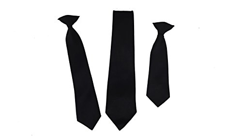 Childrens Black Clip On Tie (Medium - 34 cm)