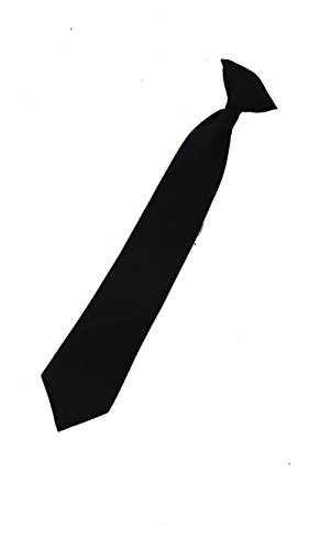 Childrens Black Clip On Tie (Medium - 34 cm)