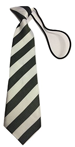 L&L® Striped School Kid Children Boys wedding event prom party plain necktie tie UK (black/White)