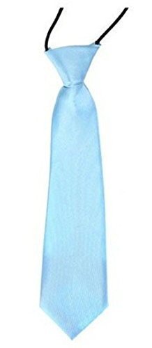 New Satin Elastic Neck Tie for Wedding Prom Boys Children School Kids Gift (Sky blue)