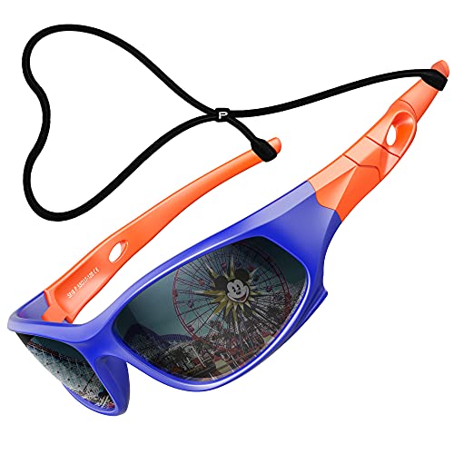 ATTCL Kids TR90 Polarized Sunglasses Style For Boys Girls Childrens Age 3-10 5025-orange-blue UV400 CAT 3 CE