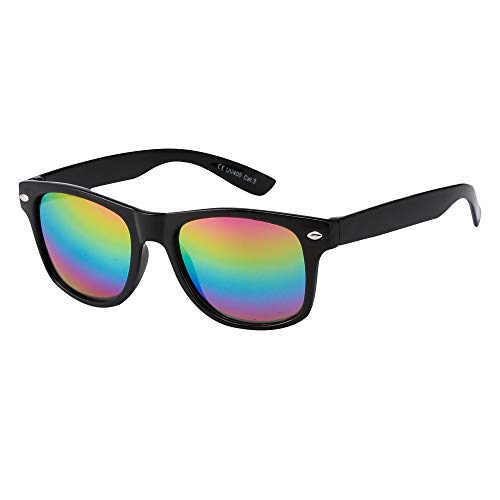 Kids Sunglasses Girls Boys Children Classic Style Shades UV 400 Protection (Rainbow)