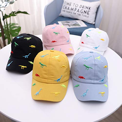 Miyanuby Baby Kids Baseball Caps Cotton Adjustable Summer Sun Hats for Toddler Baby Boys Girls Cartoon Dinosaur Hats Blue