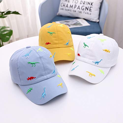 Miyanuby Baby Kids Baseball Caps Cotton Adjustable Summer Sun Hats for Toddler Baby Boys Girls Cartoon Dinosaur Hats Blue