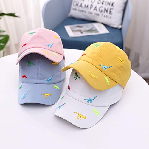 Miyanuby Baby Kids Baseball Caps Cotton Adjustable Summer Sun Hats for Toddler Baby Boys Girls Cartoon Dinosaur Hats Blue