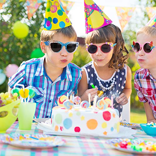 Hifot 3 Pieces Kids Sunglasses, Unicorn Round Shaped Snowflake Cute Party Dress up Glasses for Girls Boys Age 3-10