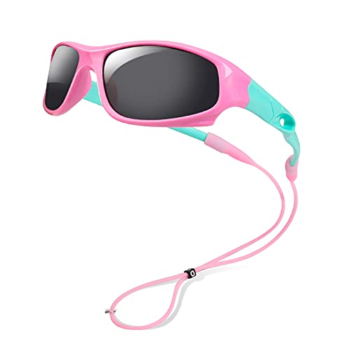 Hifot Kids Polarized Sunglasses For Boys Girls Childrens UV 400 Protection Rubble Flexible Outdoor Beach Eyewear Sport Sunglasses