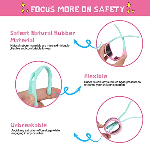 Hifot Kids Polarized Sunglasses For Boys Girls Childrens UV 400 Protection Rubble Flexible Outdoor Beach Eyewear Sport Sunglasses