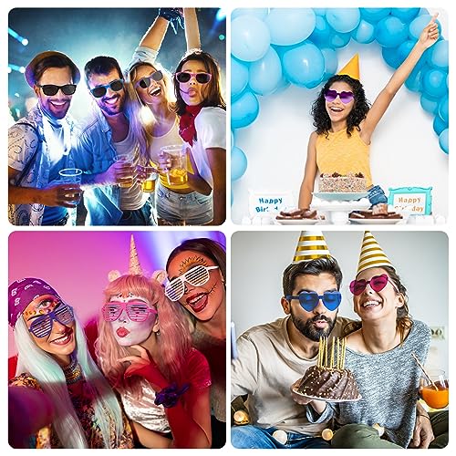 8PCS Heart Sunglasses Rimless for Girls Boys Women Men Kids Adults Birthday/Hen/Festival Party Glasses Fancy Dress Cosplay Costume Supplies, Kids' Party Eyewear Coloured Funky Sunglasses Heart Shaped