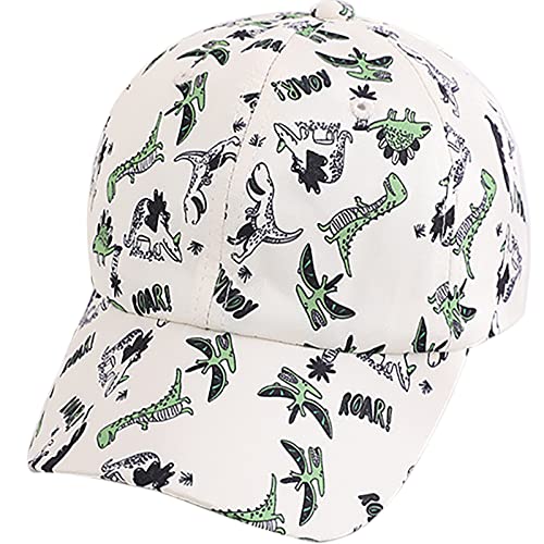 XYIYI Kids Baseball Cap Beige Dinosaur Boys Sun Hat Cotton Spring Summer Trucker Hats Sport Visor Cap 2-8 Years