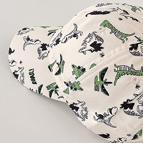 XYIYI Kids Baseball Cap Beige Dinosaur Boys Sun Hat Cotton Spring Summer Trucker Hats Sport Visor Cap 2-8 Years